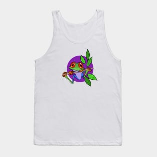 Tree Frog On Branch With Purple Sphere Original Art Tank Top